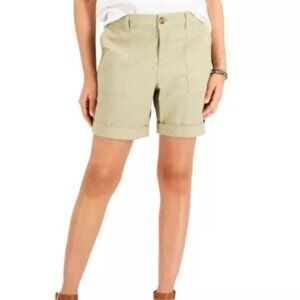 NWTS Style & Co Rolled Cuff Bermuda Shorts Costa Rica Sand Size 4(A1)
